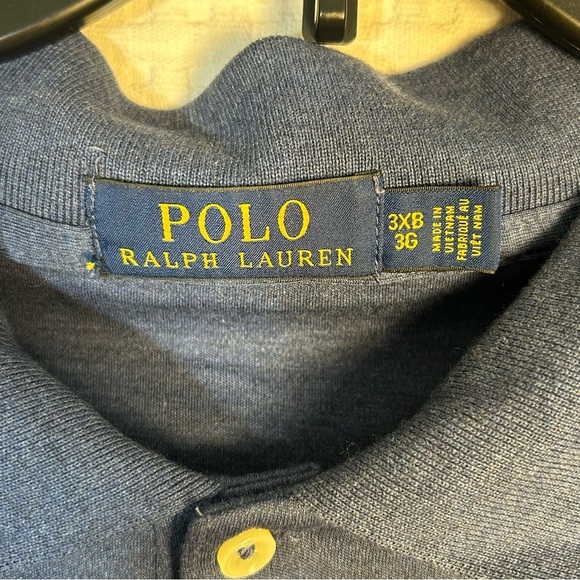Polo Ralph Lauren Mens 3XB Soft Cotton Polo Shirt Blue Flesh Pony Logo - Picture 3 of 9